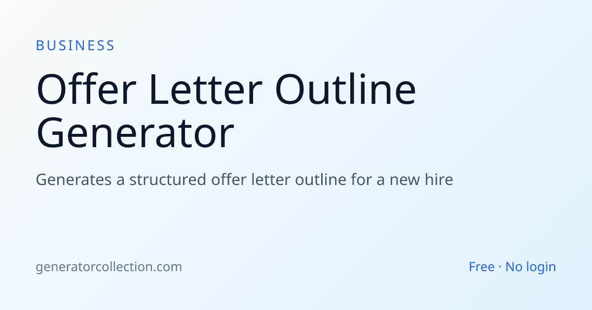 Offer Letter Generator — New Hire Template