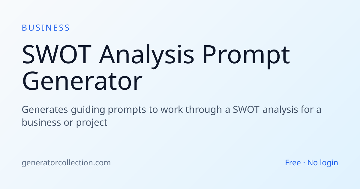 SWOT Analysis Generator — Guided Strategy Prompts