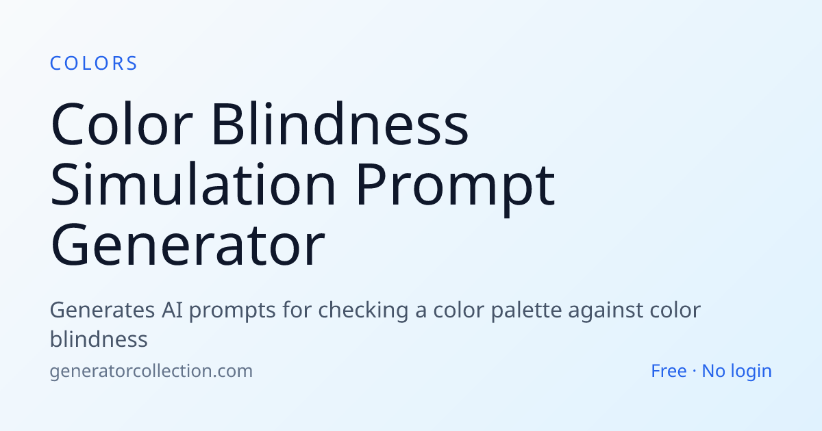 Color Blindness Prompt Generator | Generator Collection
