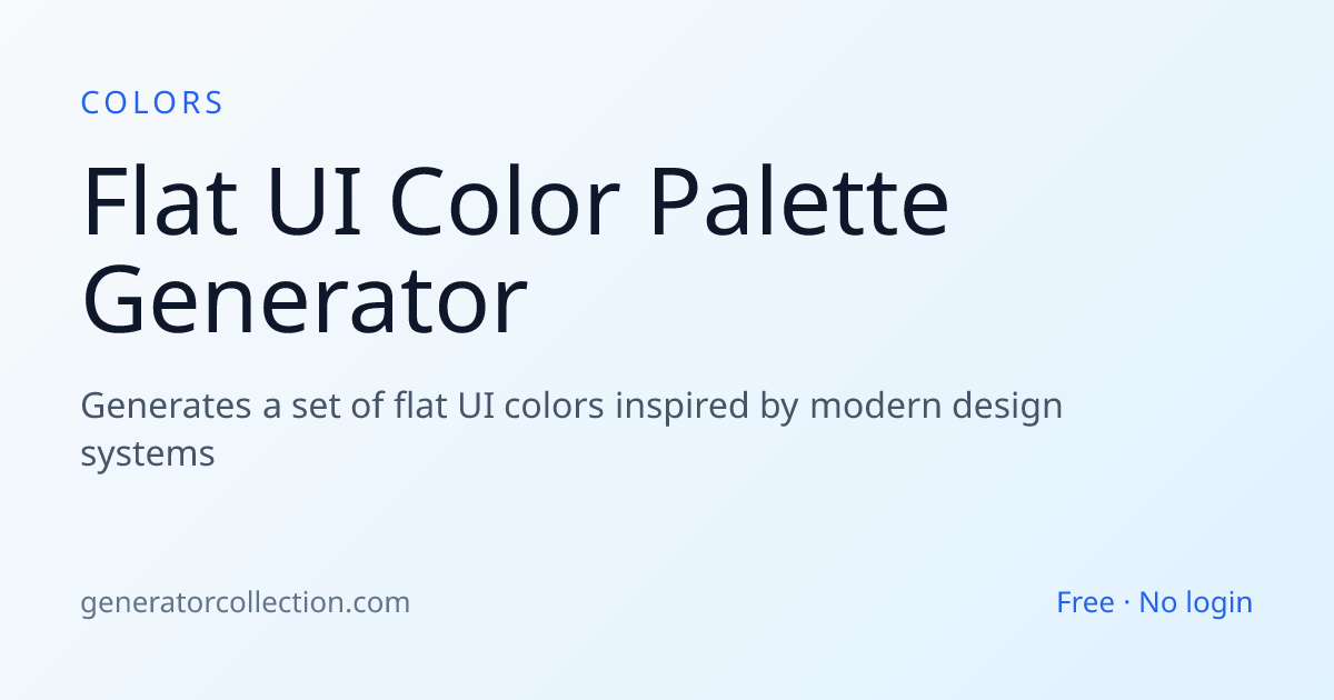 Flat UI Color Palette Generator — HEX for UI