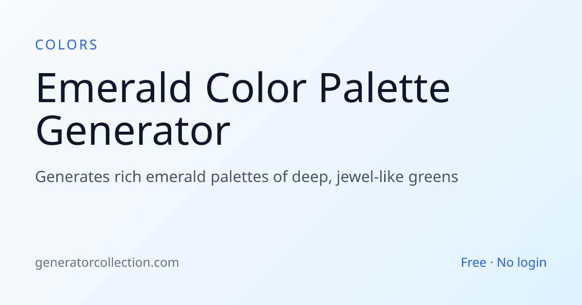 Emerald Color Palette Generator | Generator Collection
