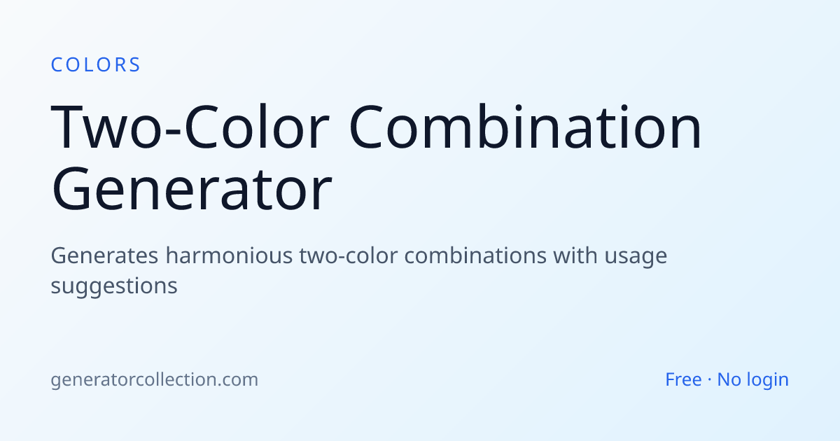Two-Color Combination Generator | Generator Collection