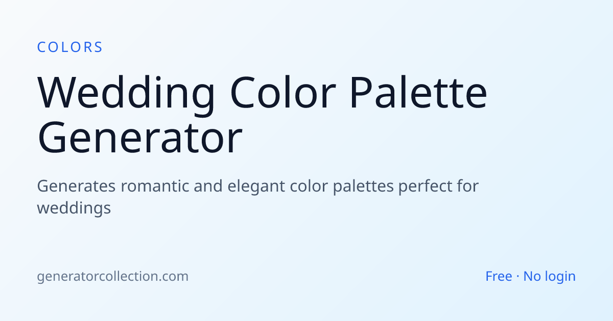Wedding Color Palette Generator — Romantic Hues