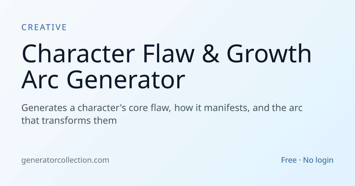 Character Arc Generator — Flaw & Growth