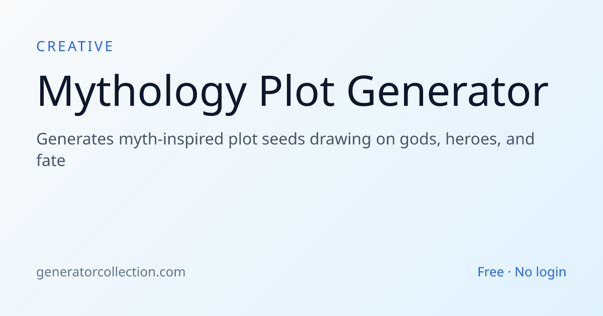 Mythology Plot Generator | Generator Collection
