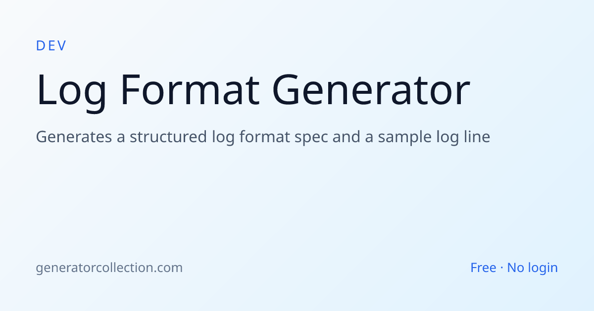Log Format Generator | Generator Collection