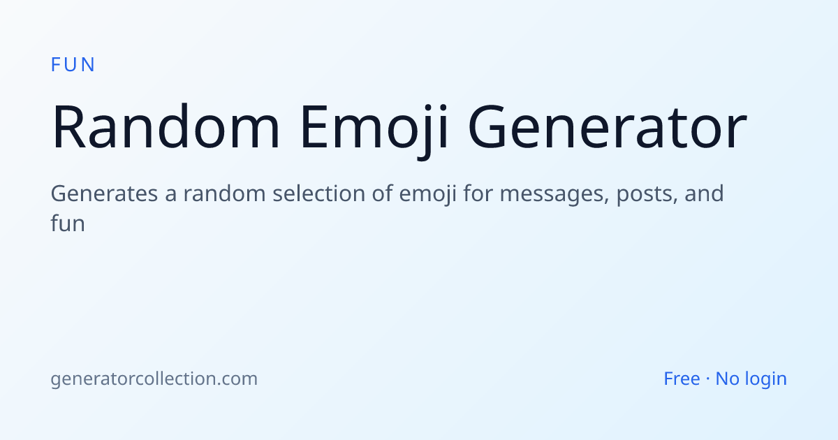 Random Emoji Generator | Generator Collection