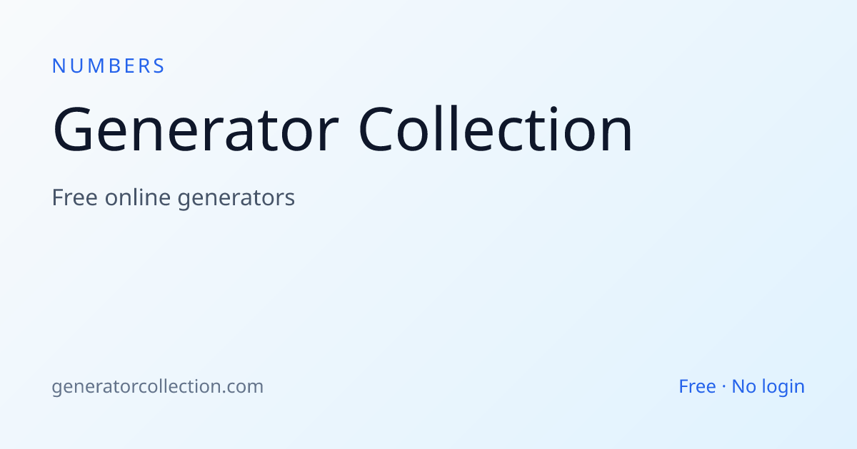 Random Number Table Generator — Sampling Grids