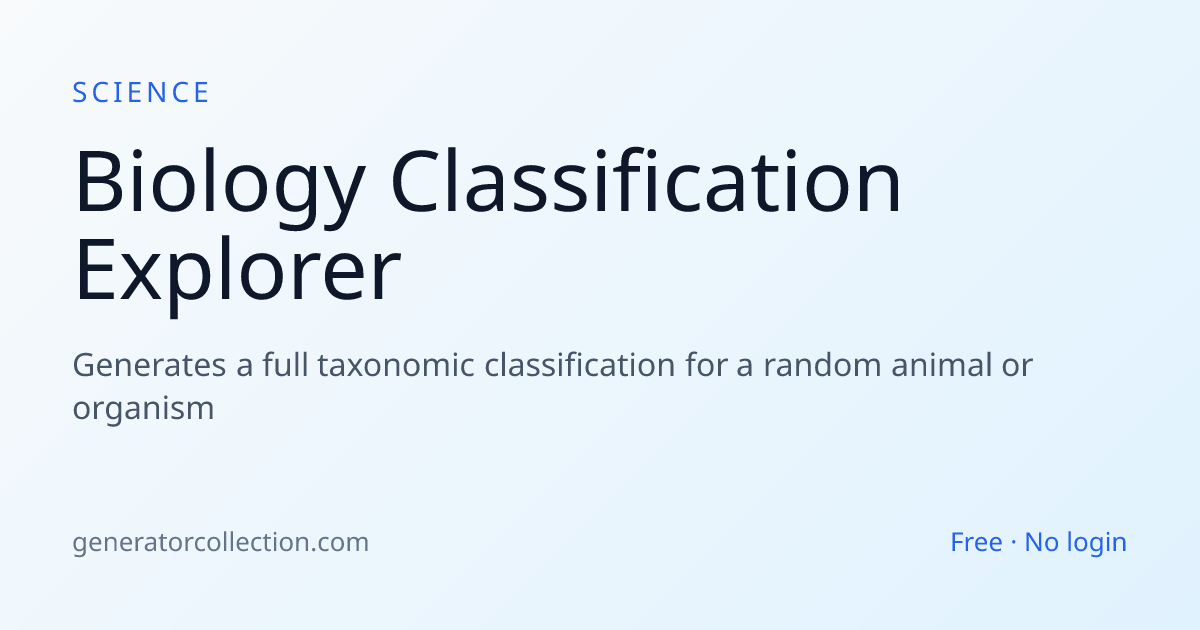 Biology Classification Explorer — Taxonomy Ranks