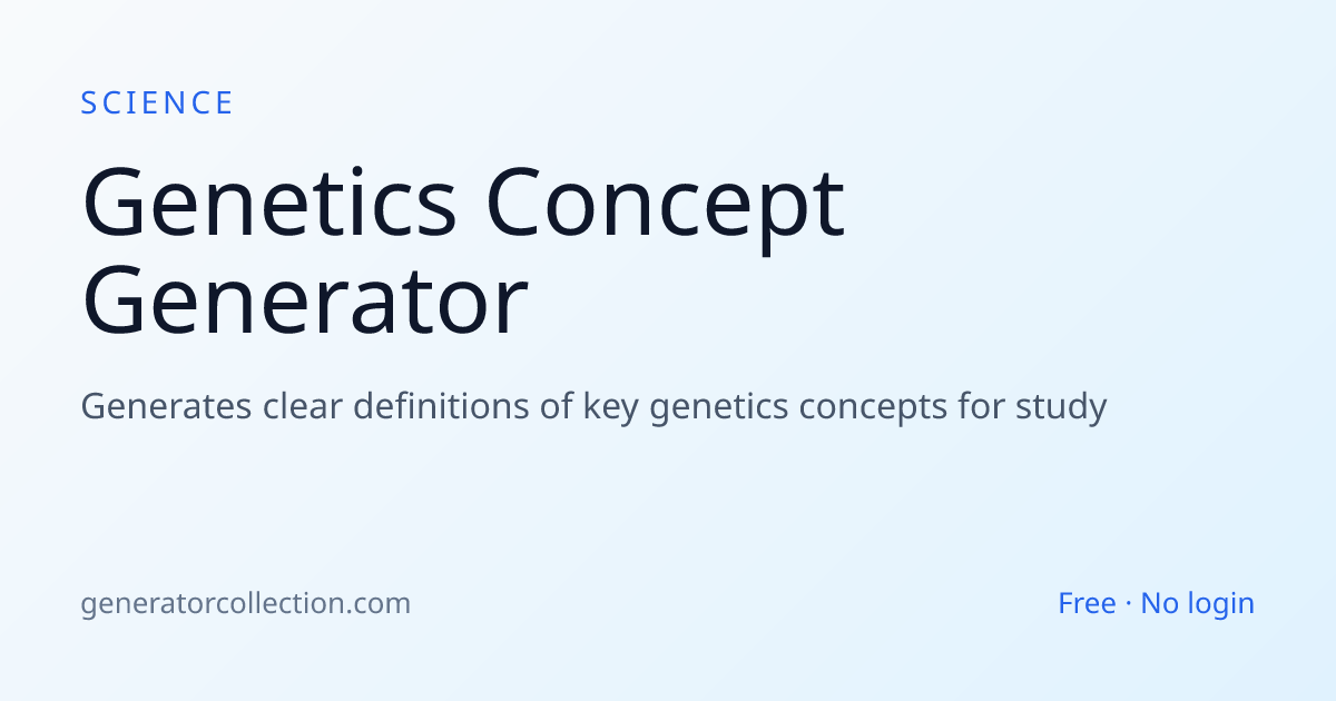 Genetics Concept Generator — Key Terms