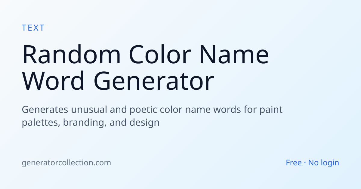 Color Name Word Generator — Creative Shade Names