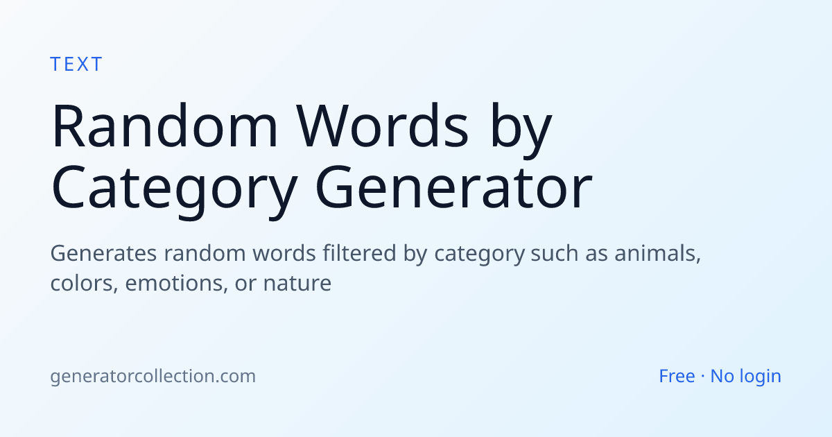 Random Words by Category — Themed Word Generator