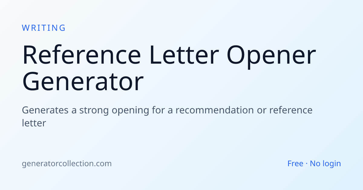 Reference Letter Opener Generator | Generator Collection