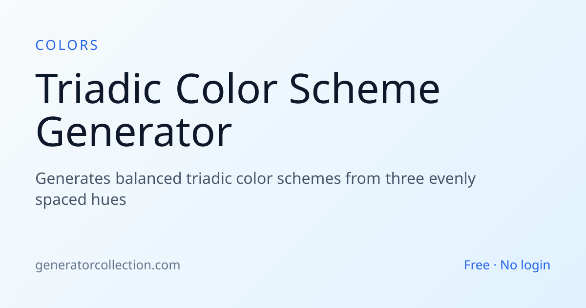 Triadic Color Scheme Generator | Generator Collection
